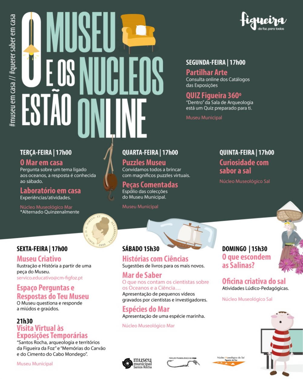 Museu Municipal e Núcleos Museológicos com programação semanal online