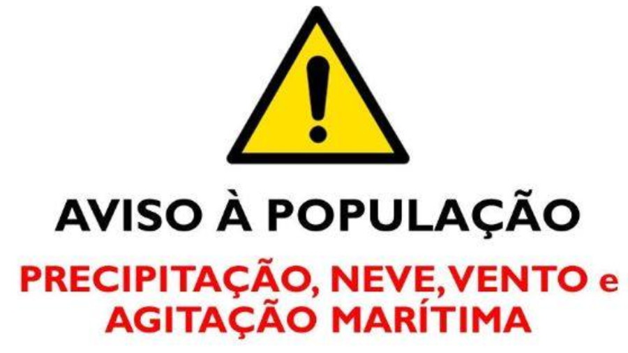 Aviso à População: Precipitação, Neve, Vento e Agitação Marítima